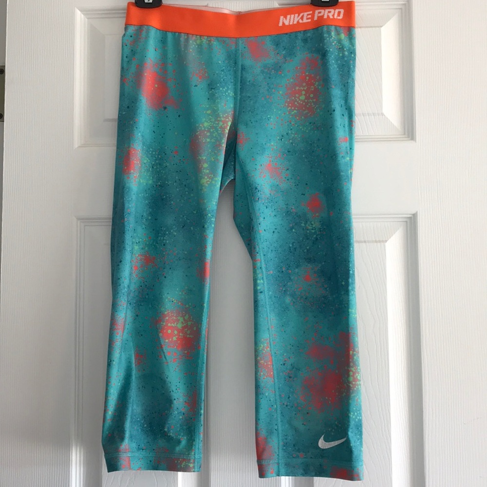 NIKE PRO Splatter Print Cropped Leggings size S